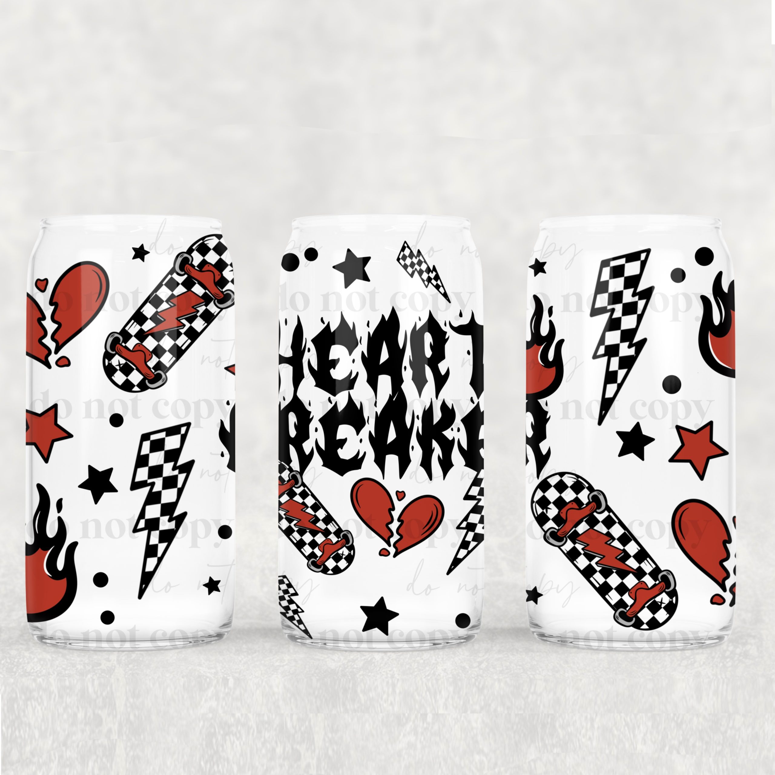 Heart Breaker UV DTF Can Wrap