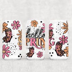 Hello Spring UV DTF Can Wrap