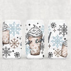 Ice Cold Snowflakes UV DTF Can Wrap