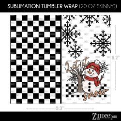 Alternative view of Let It Snow Snowman (Sublimation Wrap) 20 oz Skinny