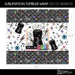 Alternative view of Lost In The Music (Sublimation Wrap) 20 oz Skinny