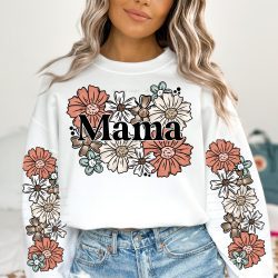 Mama Floral DTF Transfer (w/optional sleeve design)