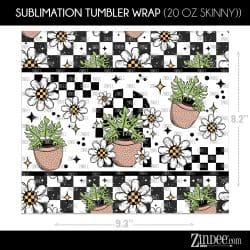 Alternative view of Monstera Checker (Sublimation Wrap) 20 oz Skinny