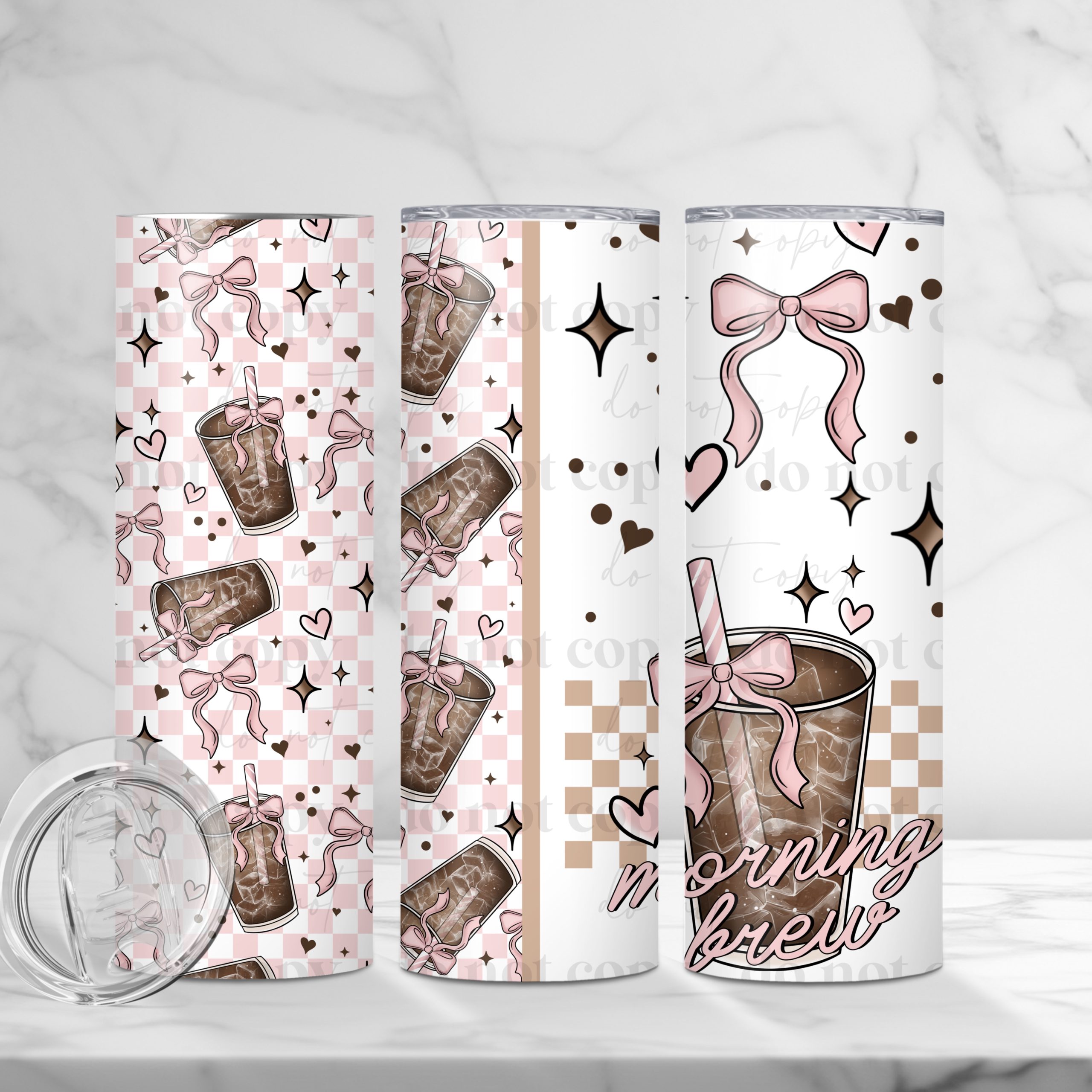 Morning Brew Girly (Sublimation Wrap) 20 oz Skinny
