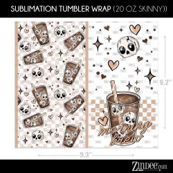 Alternative view of Morning Brew Skull (Sublimation Wrap) 20 oz Skinny