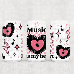 Music Has My Heart UV DTF Can Wrap