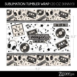 Alternative view of Music Player (Sublimation Wrap) 20 oz Skinny