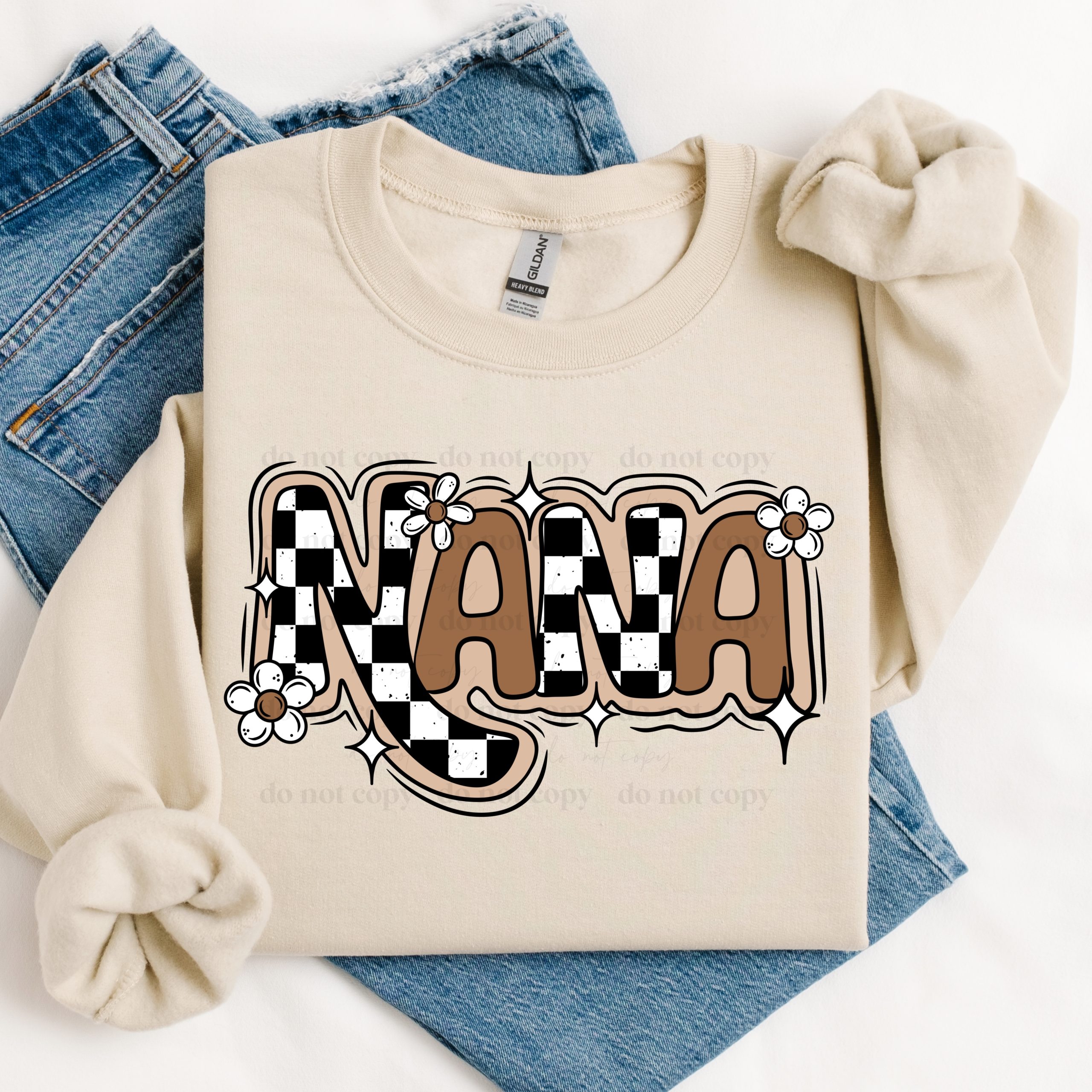 Nana Checkered DTF Transfer