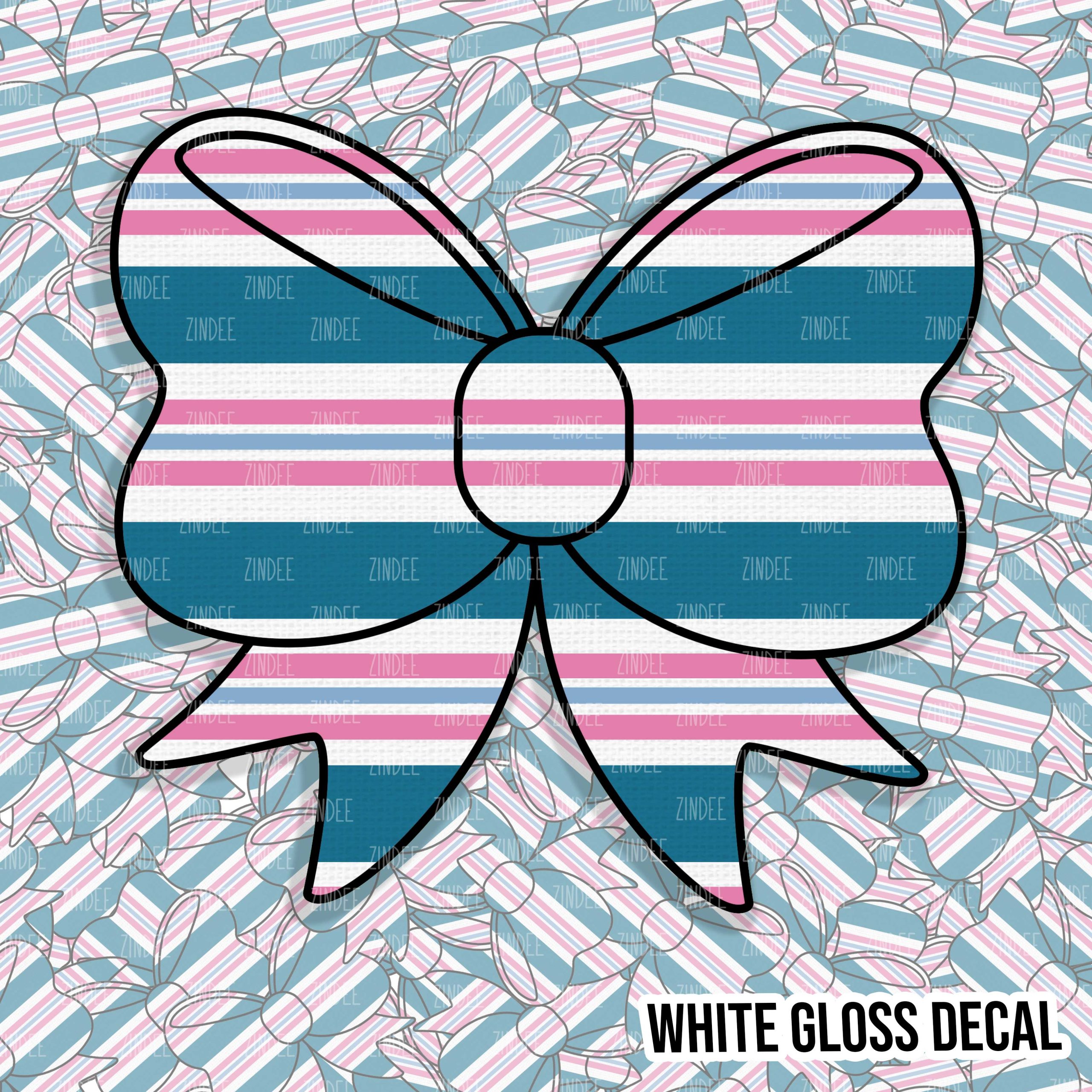 Newborn Blanket Simple Bow Kiss Cut Sticker (WHITE GLOSS)