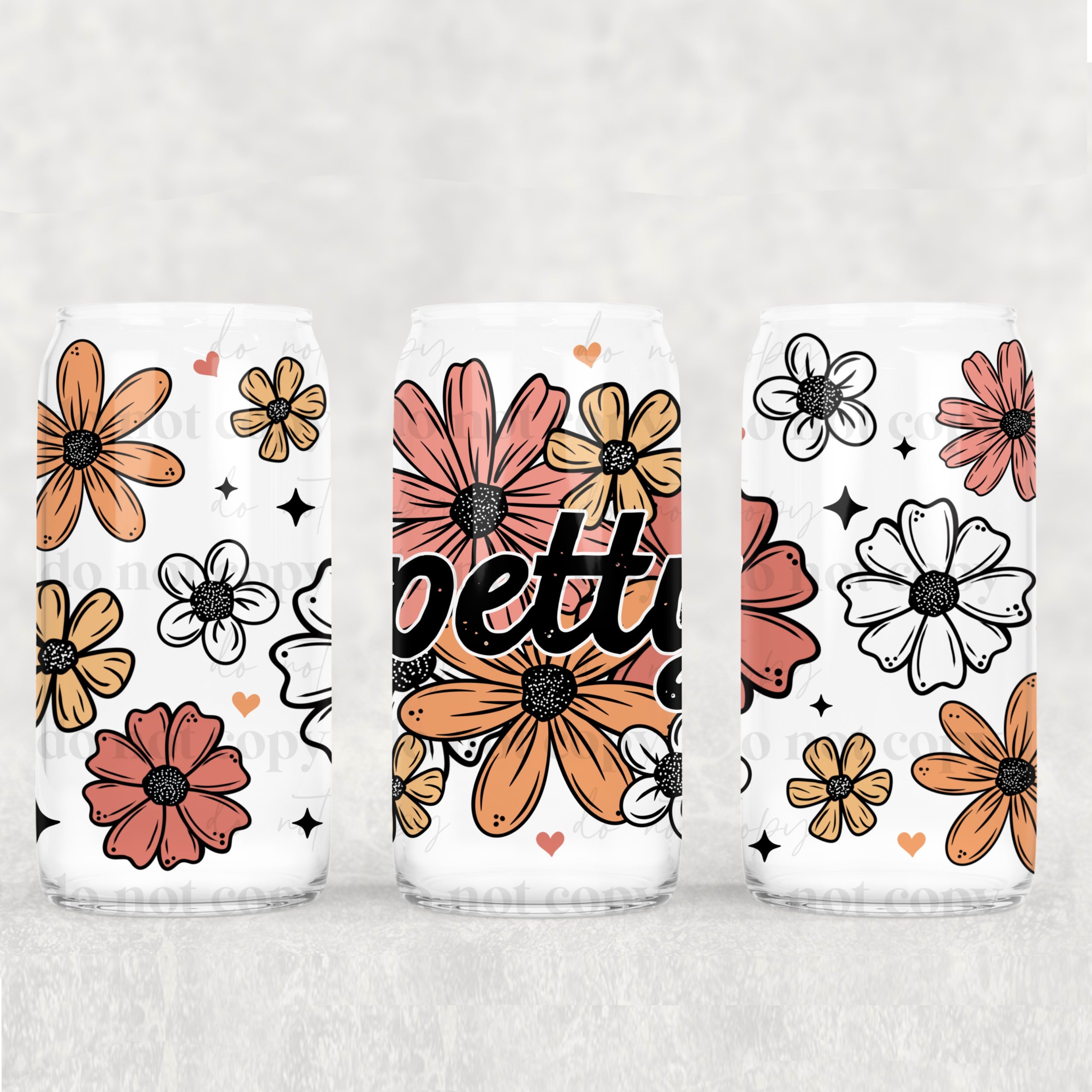 Petty Floral UV DTF Can Wrap