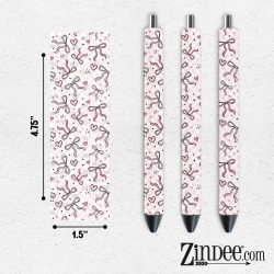 Pink Bow Hearts VINYL Pen Wrap