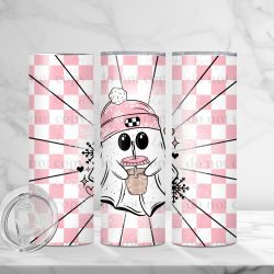 Pink Winter Ghostie (Sublimation Wrap) 20 oz Skinny
