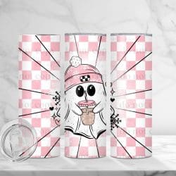 Pink Winter Ghostie (Sublimation Wrap) 20 oz Skinny