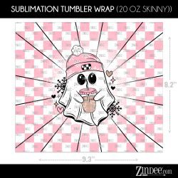 Alternative view of Pink Winter Ghostie (Sublimation Wrap) 20 oz Skinny