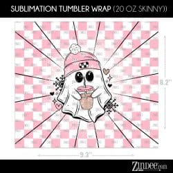Alternative view of Pink Winter Ghostie (Sublimation Wrap) 20 oz Skinny
