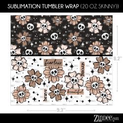 Alternative view of Positive Florals Skellie (Sublimation Wrap) 20 oz Skinny