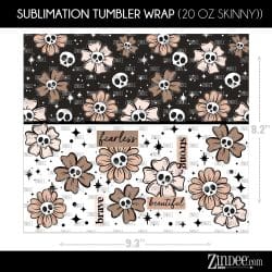 Alternative view of Positive Florals Skellie (Sublimation Wrap) 20 oz Skinny
