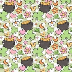 Pot Of Gold Shamrocks seamless (vinyl)