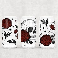 Rose Skellie UV DTF Can Wrap