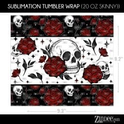 Alternative view of Skull Rose (Sublimation Wrap) 20 oz Skinny
