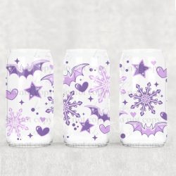 Snowflake Bats UV DTF Can Wrap