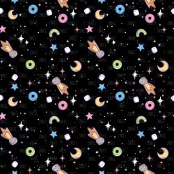 Space Doodle Black seamless (vinyl)