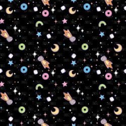 Space Doodle Black seamless (Sublimation Sheet)
