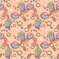 Space Popcorn Planet Orange seamless (vinyl)