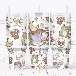 Spring Cottagecore Frog UV DTF Tumbler Wrap 40oz