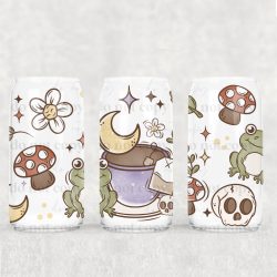 Spring Cottagecore Frog Tea UV DTF Can Wrap