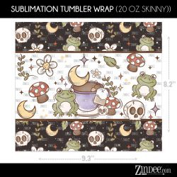 Alternative view of Spring Cottagecore Frog Tea (Sublimation Wrap) 20 oz Skinny