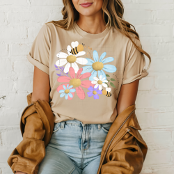 Spring Floral Bees DTF Transfer