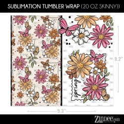 Spring Stamp (Sublimation Wrap) 20 oz Skinny - Image 2