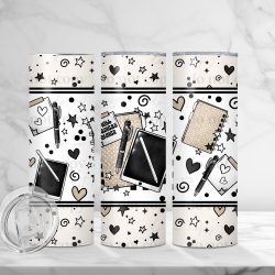 Stationery Hearts (Sublimation Wrap) 20 oz Skinny