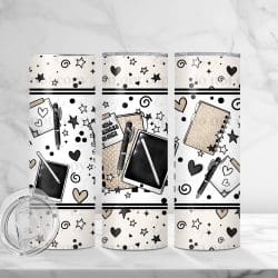 Stationery Hearts (Sublimation Wrap) 20 oz Skinny