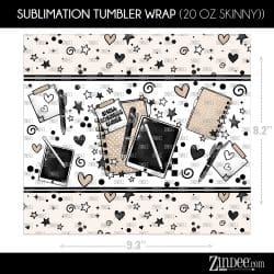 Alternative view of Stationery Hearts (Sublimation Wrap) 20 oz Skinny