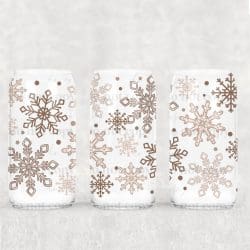 Tan Snowflakes UV DTF Can Wrap