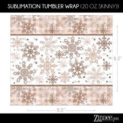 Alternative view of Tan Snowflakes (Sublimation Wrap) 20 oz Skinny