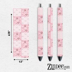 Trippy Checker Heart VINYL Pen Wrap