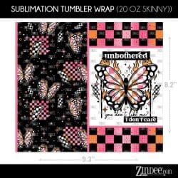 Alternative view of Unbothered Butterfly (Sublimation Wrap) 20 oz Skinny