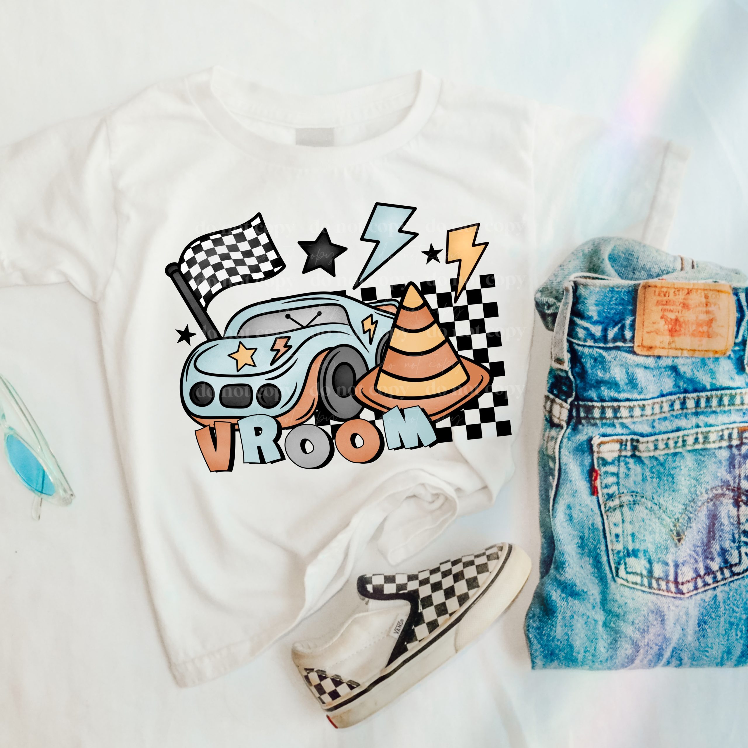 Vroom Car And Cone DTF Transfer