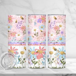 Wildflowers And Bees (Sublimation Wrap) 20 oz Skinny