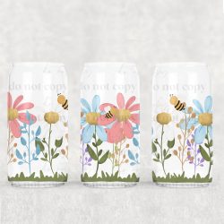 Wildflowers And Bees UV DTF Can Wrap