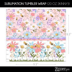 Alternative view of Wildflowers And Bees (Sublimation Wrap) 20 oz Skinny