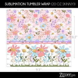Wildflowers And Bees (Sublimation Wrap) 20 oz Skinny - Image 2