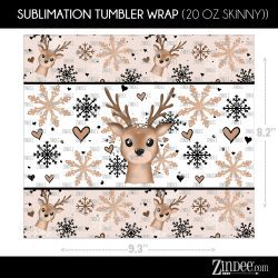 Alternative view of Winter Deer (Sublimation Wrap) 20 oz Skinny