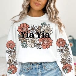 Yia Yia Floral DTF Transfer (w/optional sleeve design)