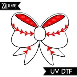 Baseball Simple Bow UV DTF Decal (matches acrylic blank)