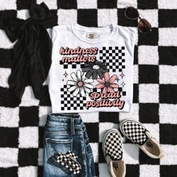 Kindness Matters Checker DTF Transfer