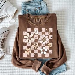 Pastel Florals Checker DTF Transfer